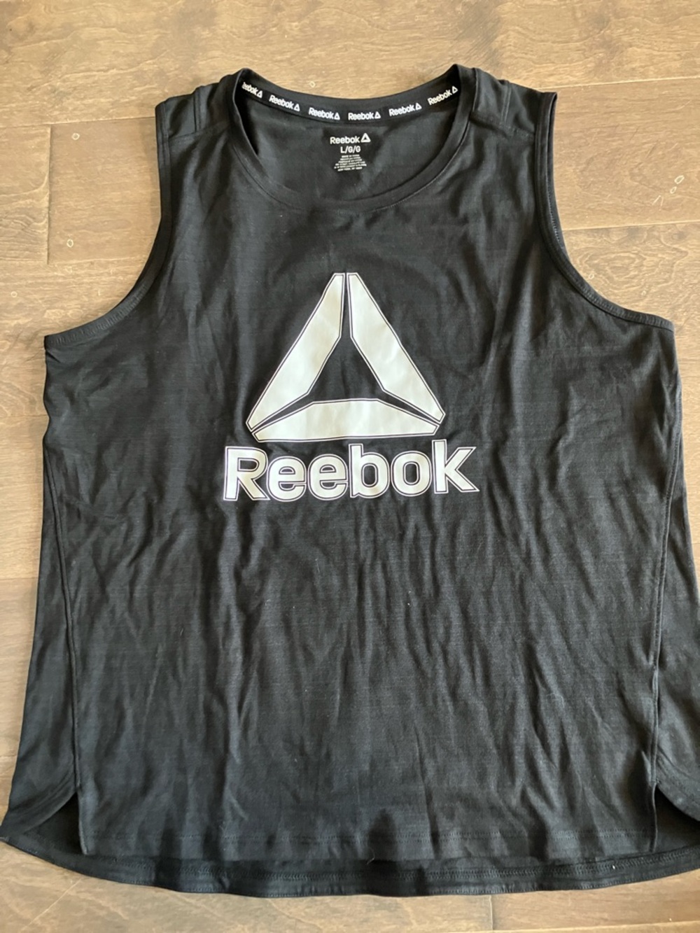 Reebok Black athletic Tank with White Logo